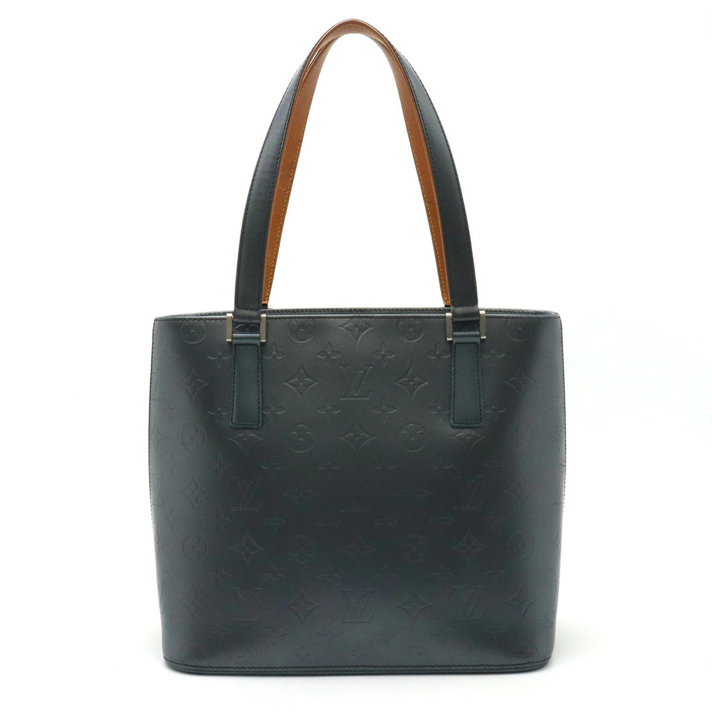 LOUIS VUITTON Monogram Matte Stockton Tote Bag Shoulder Blue